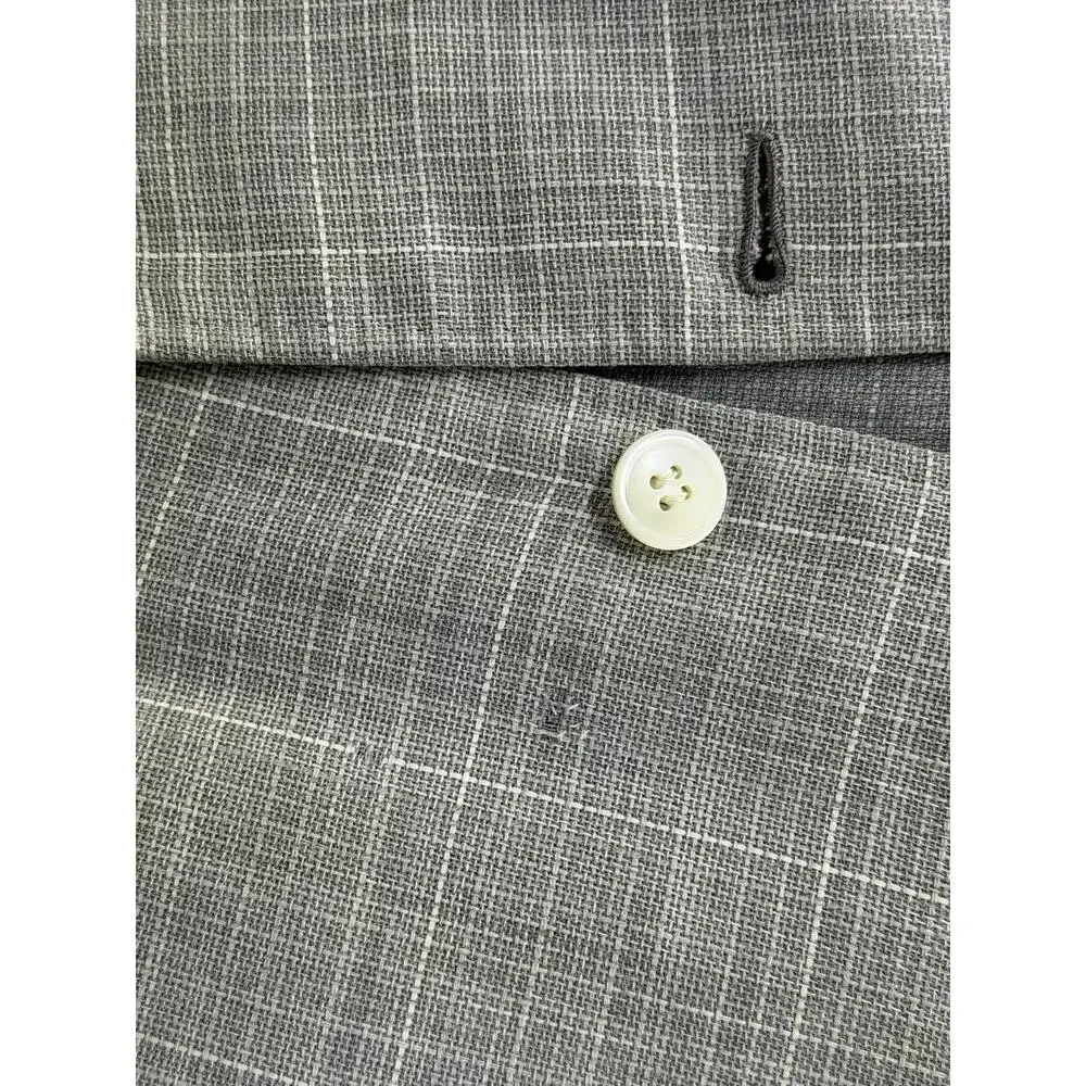 Brioni Nomentano Gray Knit Windowpane Wool Blazer Sportcoat 41R 42R